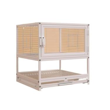 Imagem de Gaiola para pássaros, portas expansíveis, fios horizontais espessos, defletores altos ideais para papagaios, pássaros pequenos, durável, ninho de pássaro