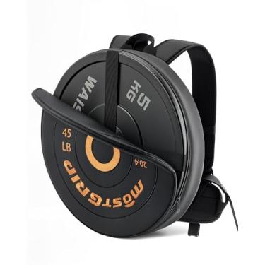 Imagem de MOST GRIP Mochila com peso de barra ajustável para homens e mulheres, mochila para levantamento de peso, agachamentos, flexões com alça segura, adequada para 45 cm de diâmetro, placa de 8 cm de