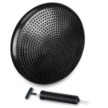 Imagem de Almofada JBM inflada para estabilidade e 2 bolas de massagem de lacrosse – Disco de equilíbrio de 33 cm com bomba – suporta até 70 lb, bolas firmes para liberação miofascial e terapia de ioga, Red & Black - Balance Boards with 2pcs Balls