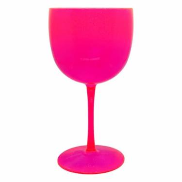 Imagem de Kit 15 Taças Gin 580ml Acrílica - Aloha (Rosa Glitter)