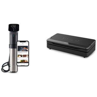 Imagem de Anova Culinary Sous Vide Precision Cooker Pro, 1200 Watts, Black and Silver Precision Vacuum Sealer Pro, Includes 1 Bag Roll