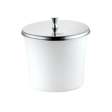 Imagem de Lixeira de Pia Banheiro Lavabo com Aro e Tampa Inox 3L Forma