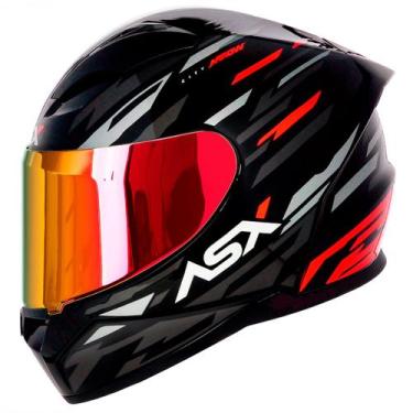 Imagem de Capacete Fechado ASX City Arrow Grafite Brilho com Viseira Colorida Ve
