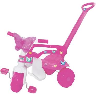 Imagem de Carrinho de Passeio Triciclo Motoca Infantil Butterfly Pink Sem Luz - 