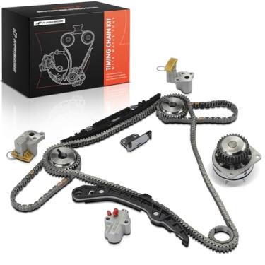 Imagem de A-Premium Kit de corrente de distribuição do motor com bomba de água, roda dentada, tensor e guia compatível com carros Nissan e Infiniti - Murano 2003-2007, Maxima 2002-2003, 350Z/G35 2003-2007, M35