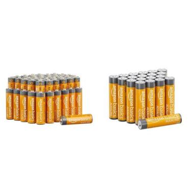 Imagem de Bateria Amazon Basics AA, pacote com 48, pacote com 20 unidades AAA, a