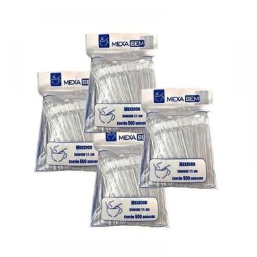 Imagem de Kit 2000 unid Mexedor Para Café Tipo Drinque Com 11cm Cristal - Bella 