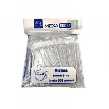 Imagem de Mexedor Para Café Tipo Drinque Slim Com 11cm Cristal 500 unid - Bella 