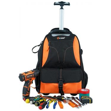Imagem de Bolsa de Ferramentas Organizadora com Rodas e 37 Compartimentos, KUNN, Laranja