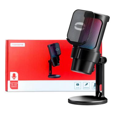 Imagem de Microfone Gamer Condensador Rgb Preto