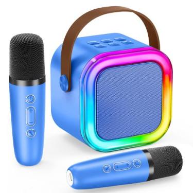 Imagem de Máquina de karaokê IROO TOP Mini para crianças com 2 microfones sem fi