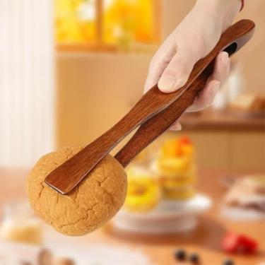 Imagem de 1 pinça de torradeira, pinça reutilizável de 27 cm, utensílio de cozinha para queijo, bacon, muffin, frutas, pão