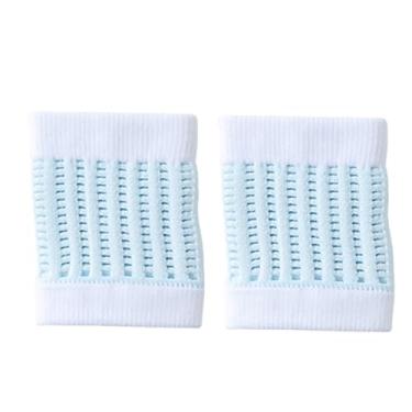 Imagem de 2 pulseiras esportivas, unissex que absorvem o suor, adequadas para corrida, tênis, basquete, fitness e exercício, azul LCC754-06