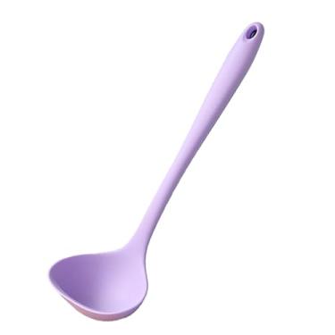 Imagem de Colher de concha de silicone, concha de servir antiaderente térmica com alça ergonômica, para utensílios de cozinha doméstica