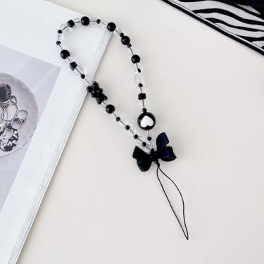 Imagem de Charmoso cordão de contas com alça de pulso chaveiro de célula estética berloques fofos para mulheres, One Size, Resina, resina