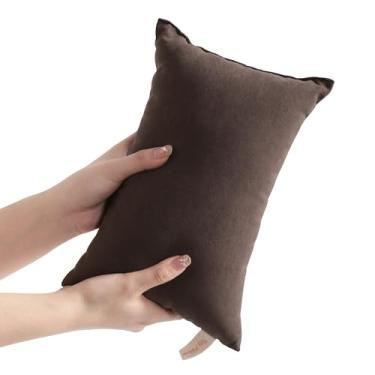 Imagem de Travesseiro de viagem, travesseiro alternativo de 33 x 45 cm, lavável na máquina - 1 pacote com almofada pequena macia e respirável, marrom escuro