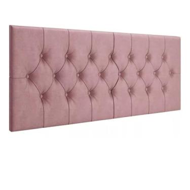 Imagem de Cabeceira Estofada Casal Queen 160cm Capitonê Retangular | Suede Premium Suspensa com Suporte para Fixação na Parede(ROSE)