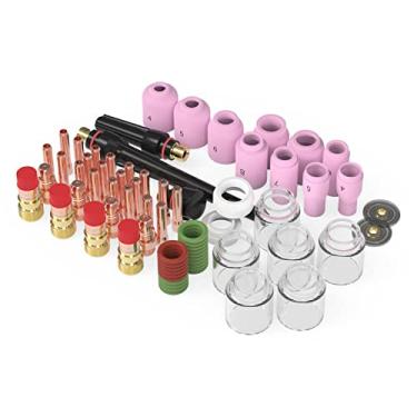 Imagem de YESWELDER 71 peças TIG tocha de soldagem Stubby Gas Lens #12 Pyrex Kit de copo de vidro para WP-17/18/26