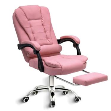 Imagem de Cadeira De Escritorio Presidente Ergonomica Apoio Para Pés Preto(rosa)