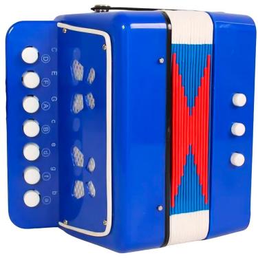 Imagem de Brinquedo Mini Acordeon Sanfona Gaita Instrumento Musical Azul