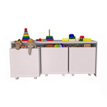 Imagem de Mesa E Organizador De Brinquedos 100% Mdf Caixas Baús