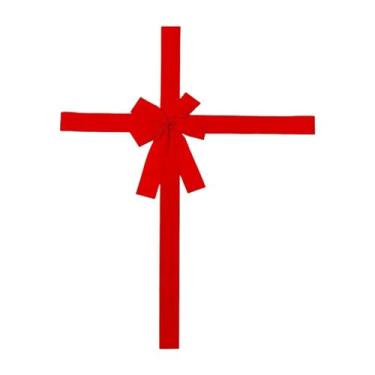 Imagem de KiBcsLic Laço de fita natalina para porta de armário, decoração festiva, laço grande vermelho para árvore de Natal, aniversário, chá de bebê e decoração de
