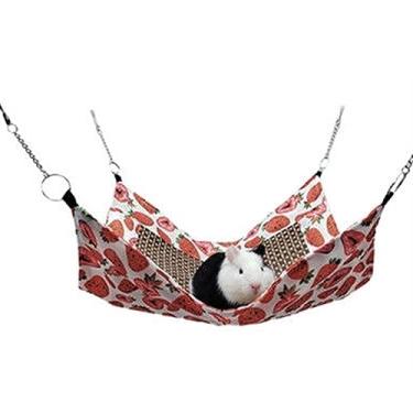 Imagem de QANYEGN Cama refrigerando animal pequena, esteira da almofada da cobaia do verão, rede de suspensão pequena do animal de estimação com refrigeração automática para o coelho da coba (Morango)