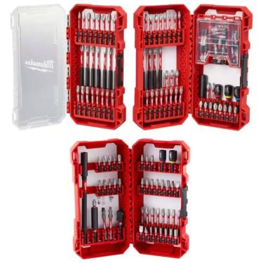 Imagem de Kit de Brocas 100 Peças com Chave de Fenda de Aço e Estojo, MILWAUKEE 48 32 4083, Vermelho