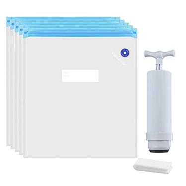 Imagem de Sacola de Armazenamento Filamento para Impressora 3D Sacolas Selagem a Vácuo Manutenção Segura PLA ABS Nylon Wood TPU Umidade 5PCS Pochete Seco Reutilizável com Bomba Ar Manual e Grampo