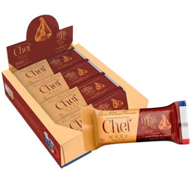 Imagem de Barra Proteica Cheff Whey Caixa c/ 12 Unidades  Sabor Doce de Leite