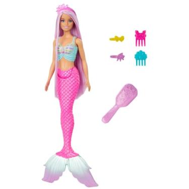 Imagem de Barbie Fantasia Boneca Cabelo Longo de Sonho Sereia para crianças a partir de 3 anos