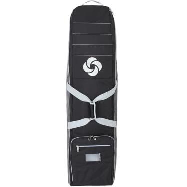 Imagem de Samsonite Bolsa de viagem de golfe macia com rodas, poliéster 600D resistente, enchimento superior adicional, bolso para sapatos/acessórios, cinza dobrável