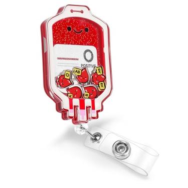 Imagem de Plifal Clipe de suporte para crachá Phlebotomist – Carretel retrátil para crachá de identificação de flebotomia sanguínea com clipe jacaré, enfermeira, enfermagem, escritório, trabalhador médico