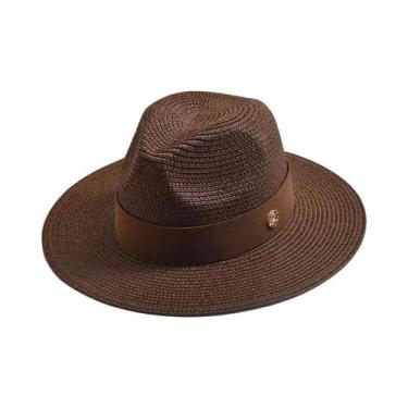 Imagem de Chapéu Panamá de Palha - Unissex, para Sol, Praia e Viagem, 56-58cm, C
