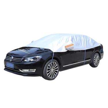 Imagem de UHANBUT Capa de meio carro para Sedan, à prova d'água e à prova de poeira e neve, proteção solar automática para todos os climas com alças refletivas, capa de teto solar de veículo de 359 cm