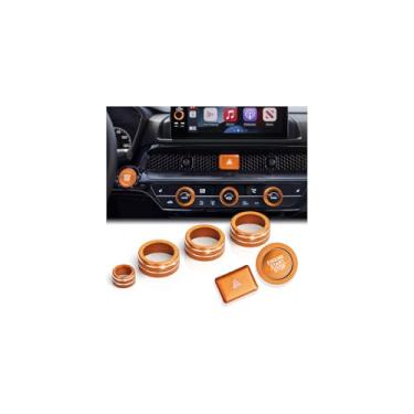 Imagem de DvlynAuroa Acessórios para Honda Civic 2022-2025 e Accord/CRV/HRV/Acura Integra 2023-2025 -A/C, rádio, luz de aviso, tampa do botão de arranque/anel (tela de 9 polegadas, laranja)