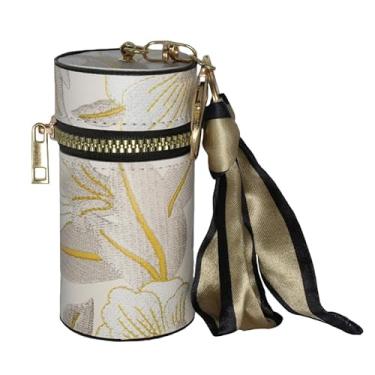 Imagem de Jinweixb Carteira moderna pequena flor transparente porta fone de ouvido envelope vermelho pingente chave de carro, branco