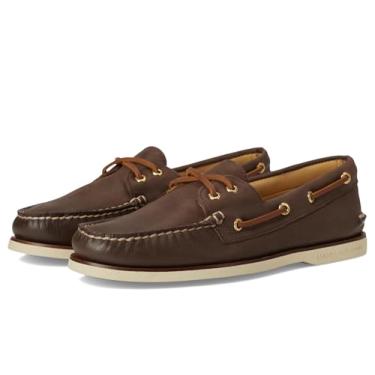 Imagem de Sperry Sapato náutico masculino dourado autêntico original com 2 furos, Marrom, 41
