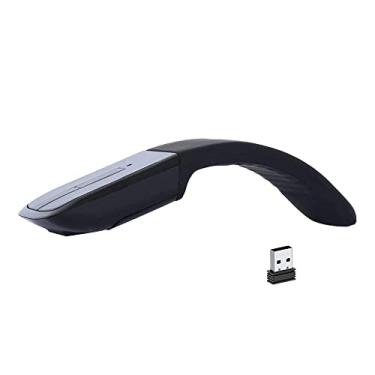 Imagem de Mouse Arc sem fio, mouse de viagem fino e dobrável ao toque com receptor USB, mouse de computador dobrável óptico para laptop Microsoft PC - preto