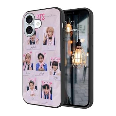 Imagem de WWDIYHOUSE Capa compatível com iPhone 16, capa à prova de choque de TPU macio com design exclusivo e legal para homens/mulheres/meninos/meninos (Fashion-BTS-6)
