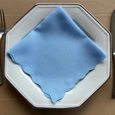 Imagem de Guardanapo de Tecido Oxford Kit 100 Acabamento a Laser 33 x 33 CM Mesa Posta (Azul Céu)