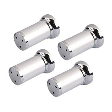 Imagem de Pernas de móveis Pernas de mesa de metal adiustável Pés de liga de alumínio Pés redondos de substituição para móveis Pernas de sofá Pernas de sofá Mesa Pernas Armários de cama Risers 4 peças (prata8
