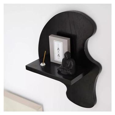 Imagem de Prateleiras de parede pequenas prateleiras flutuantes de madeira montadas na parede, mini prateleira de parede compacta de madeira maciça para objetos pequenos, prateleira de parede suspensa para