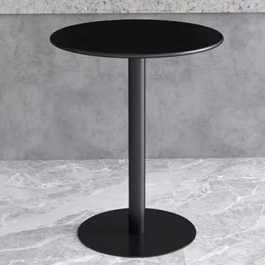 Imagem de Mesa lateral redonda para sala de estar para uso interno e externo - pequeno café em branco - mesa de pub para coquetéis - balcão de bebidas compacto e mesa de destaque (preto 40 x 40 x 72 cm)