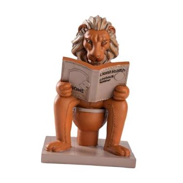 Imagem de Fxzqgnh Estátua de, Escultura de Animal para Decoração de Interiores, Figura em Resina, Decoração de Mesa para Lareira, Interiores, Escritório, Lendo Laranja, Tamanho real