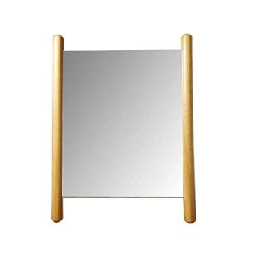 Imagem de Espelho de parede retangular, espelho europeu espelho de madeira maciça simples espelho de mesa de madeira portátil (tamanho: 21 cm)