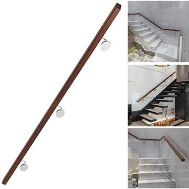 Imagem de SENNIAN Corrimãos de escada de madeira (1 pés-6 m), haste de suporte de corrimão de escada antiderrapante para corredor, kit de barra de apoio para crianças e idosos para escadas de vila/casa (tamanho