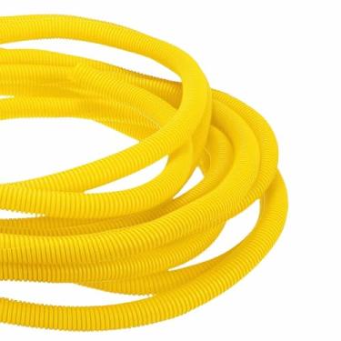 Imagem de DMiotech Tubo dividido de tear de arame de 15,2 m, protetores de cabo de conduíte flexível para animais de estimação para escritório, casa, jardim, amarelo