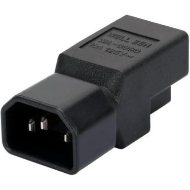 Imagem de Adaptador Nema 5-15R para C14, IEC C14 macho para NEMA 5-15R adaptador conversor de tomada