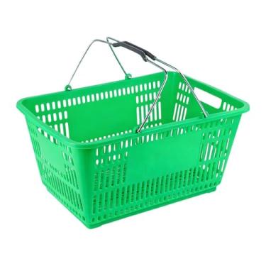 Imagem de Ｂｅｓｇａ Cesta de compras multifuncional para supermercado com alça, ideal para guardar legumes, brinquedos e outros itens embaixo do armário, Verde